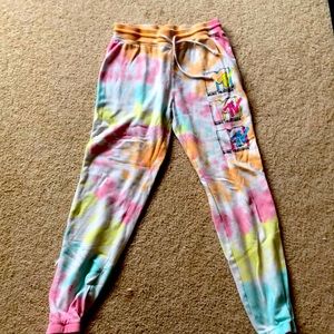 Tie dye MTV sweatpants